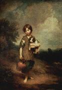 Thomas Gainsborough Cottage Girl with Dog and pitcher Germany oil painting artist